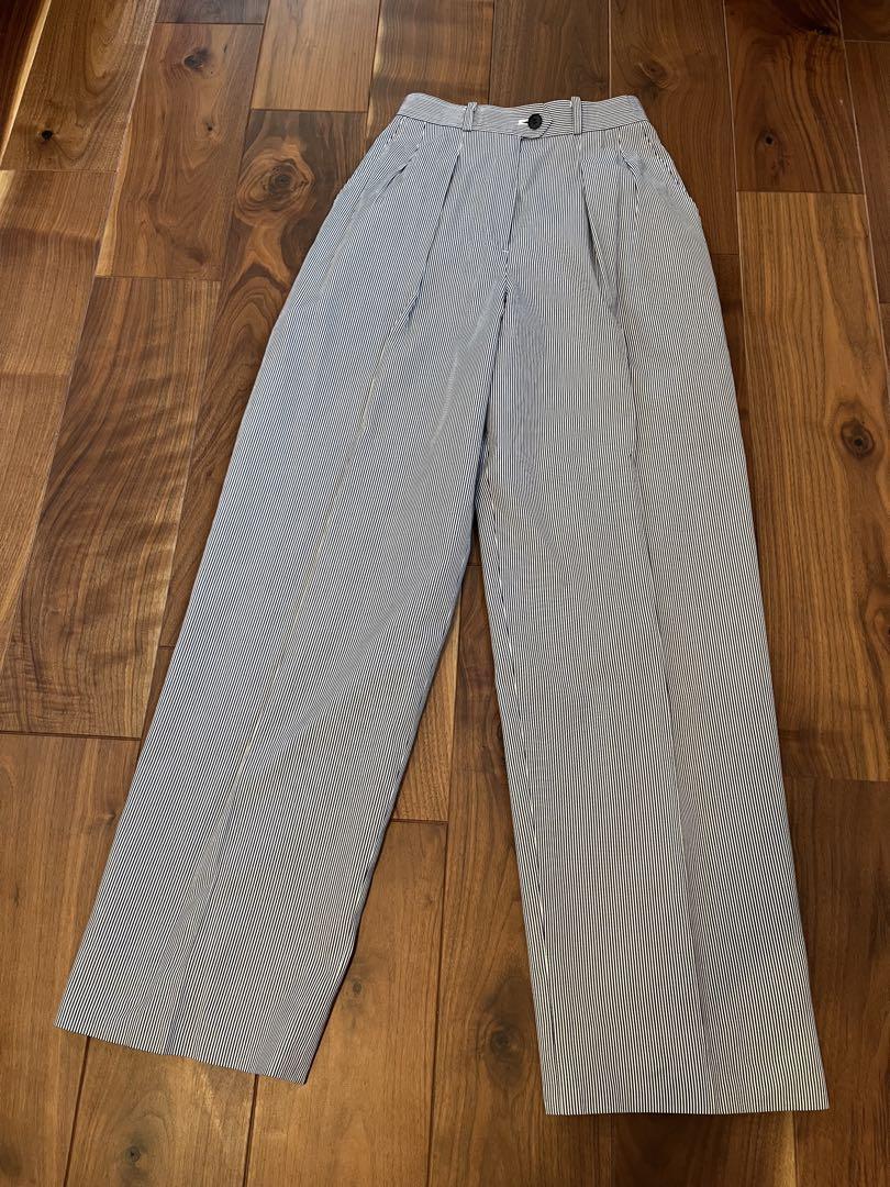 Yves Saint Laurent ストライプ タックワイドパンツ サイズ36