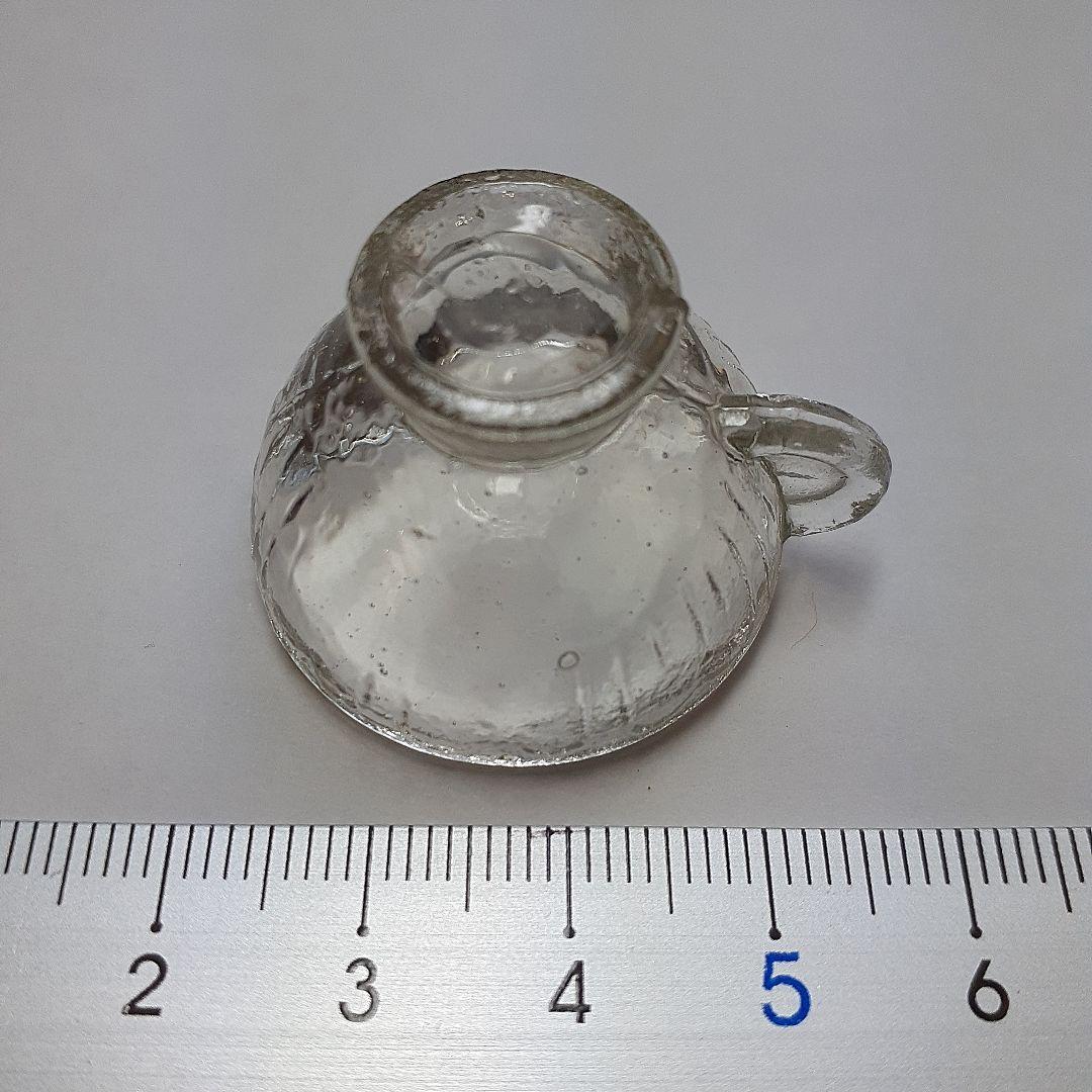 瑠璃色瓶　ぺろぺろ　舐め菓子器　昭和レトロ　アンティーク瓶　とろとろガラス