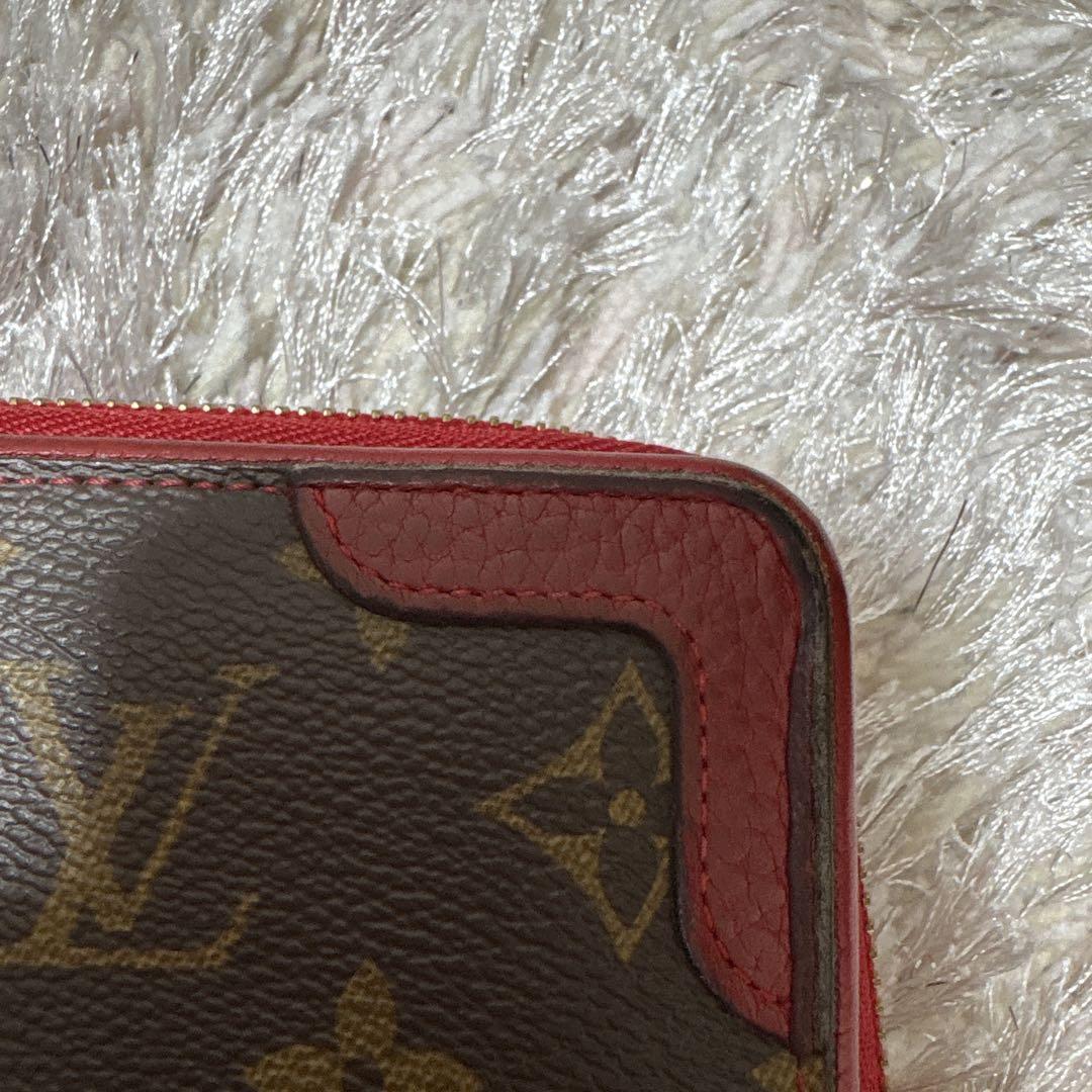 【美品】ルイヴィトン　長財布　ジッピーウォレット　レティーロ　モノグラム　赤