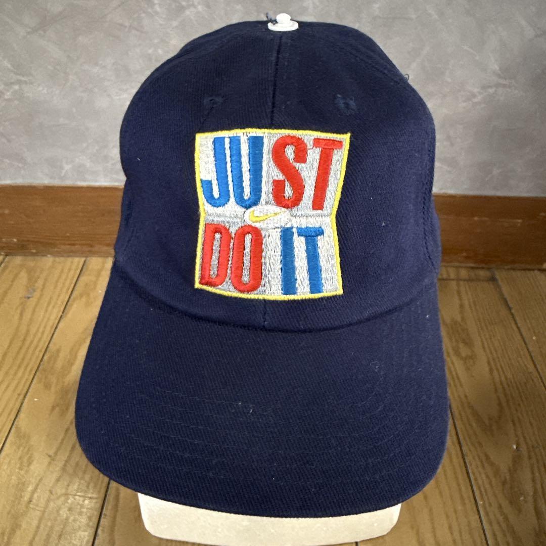 00s ナイキ キャリーバッグ 刺繍ロゴ NIKE 90s JUST DO IT キャップ 刺繍ロゴ ネイビー Mサイズ