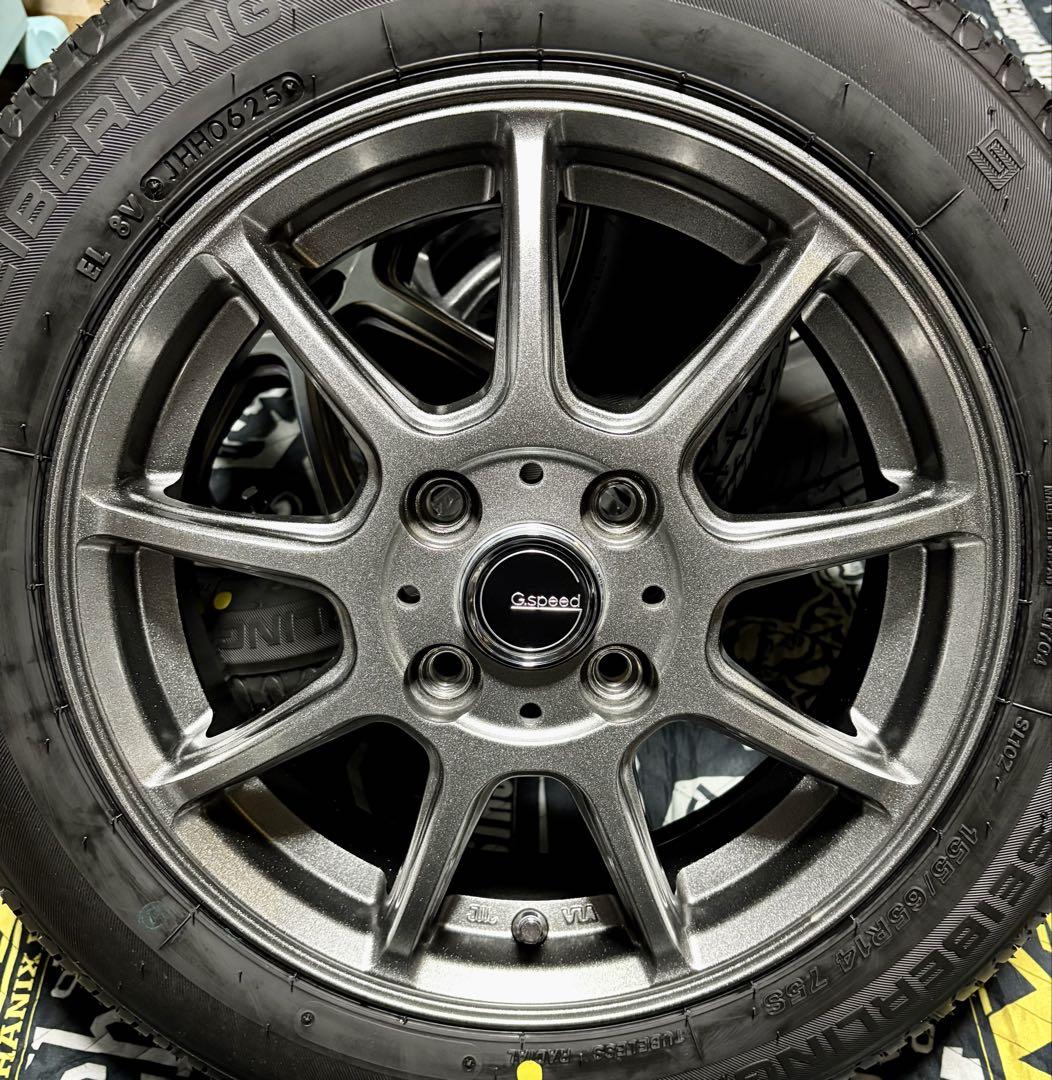 ㉜155/65R14新品タイヤ4本と中古美品ホイール