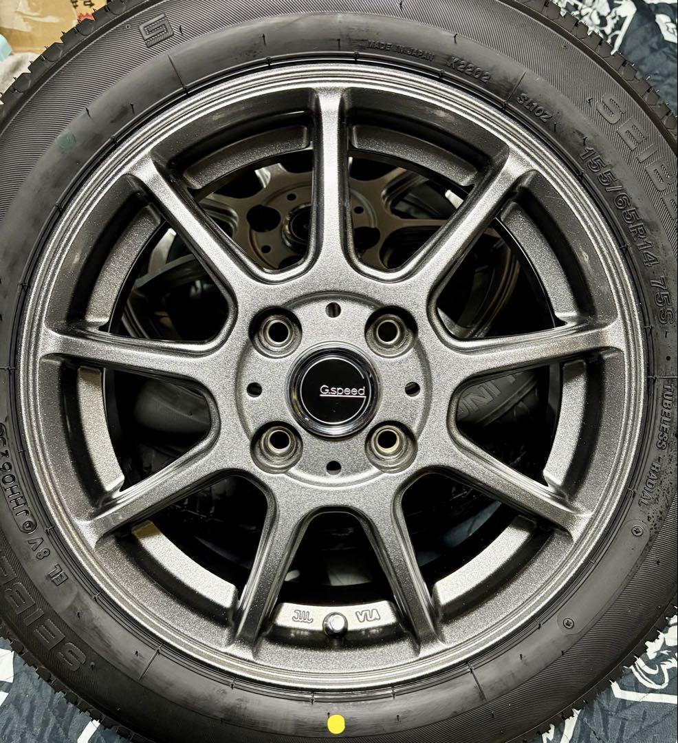 ㉜155/65R14新品タイヤ4本と中古美品ホイール