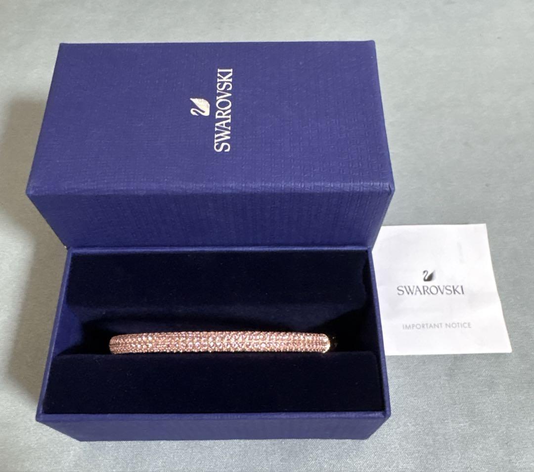 スワロフスキー SWAROVSKI ブレスレット バングル　ローズゴールド　美品
