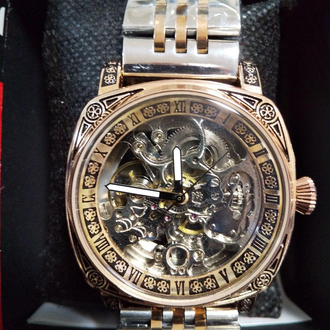 新品未使用 Elegant フルスケルトン 自動巻き腕時計 稼働品