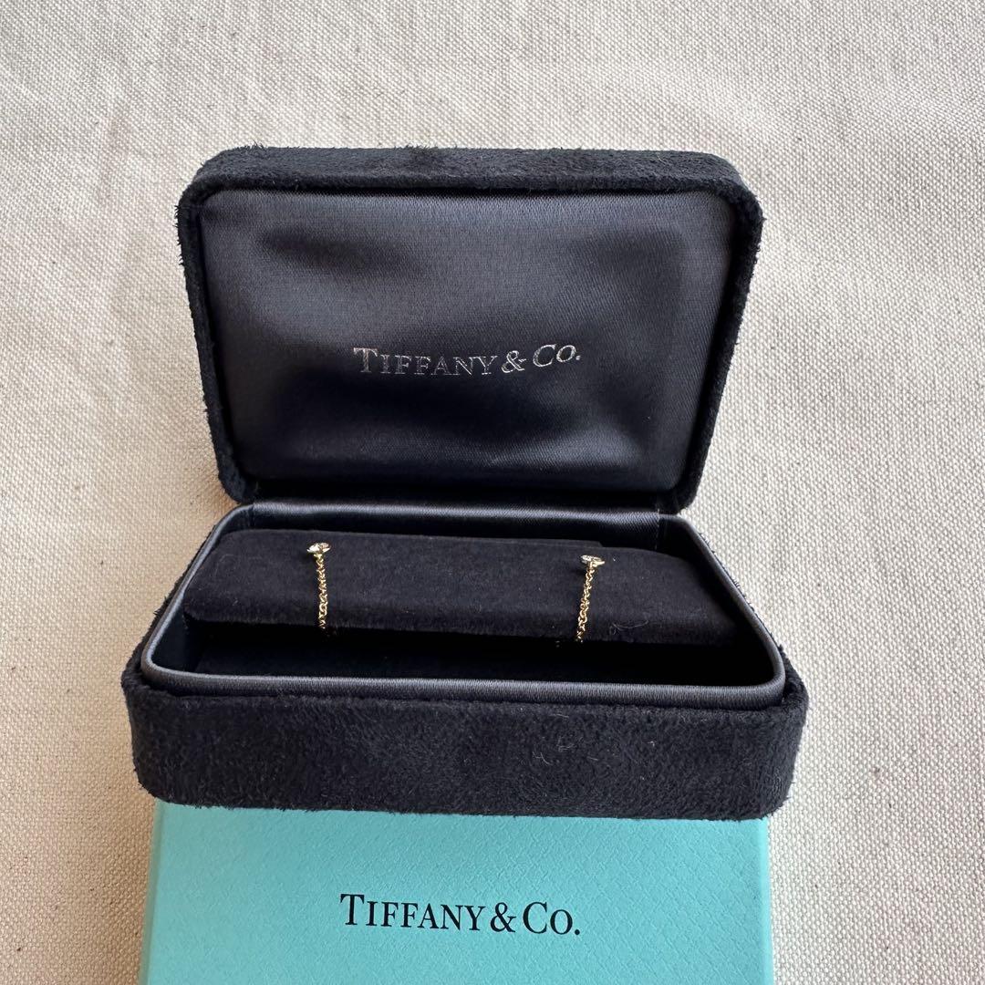 Tiffany & Co. バイザヤード ゴールドチェーンピアス 0.39ct