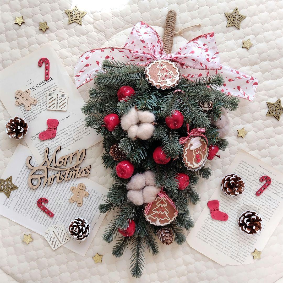 【サンタ付き】お菓子みたいなクリスマススワッグ