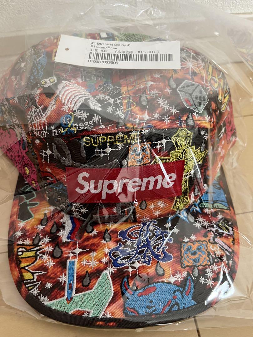 帽子 Supreme AOI Embroidered Camp Cap Flames
