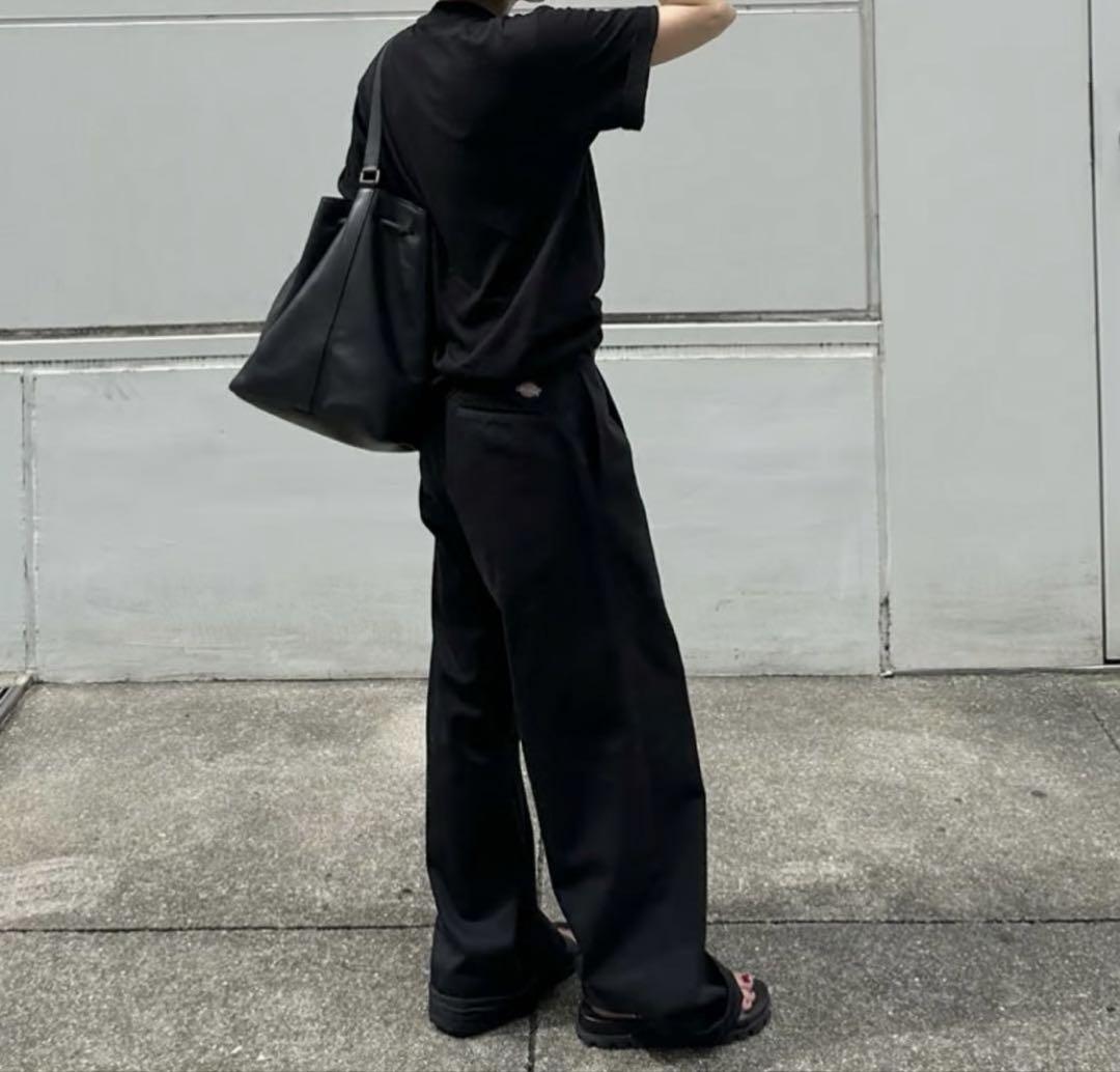 新品タグ付】ok.soon dickies ワイドチノパンツ 黒 ブラック L