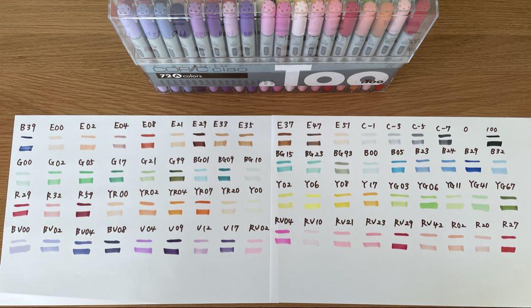 コピックチャオCOPIC ciao 72カラー Aセット