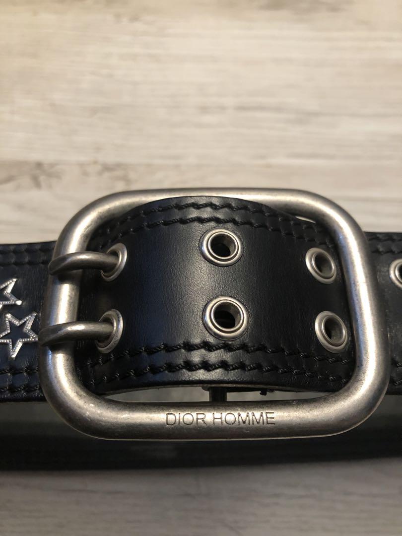 DIOR HOMME ディオールオム スタッズ装飾 レザーベルト エディスリマン 希少高級ディオールオムDIOR HOMMEスタッズレザーベルトブラック