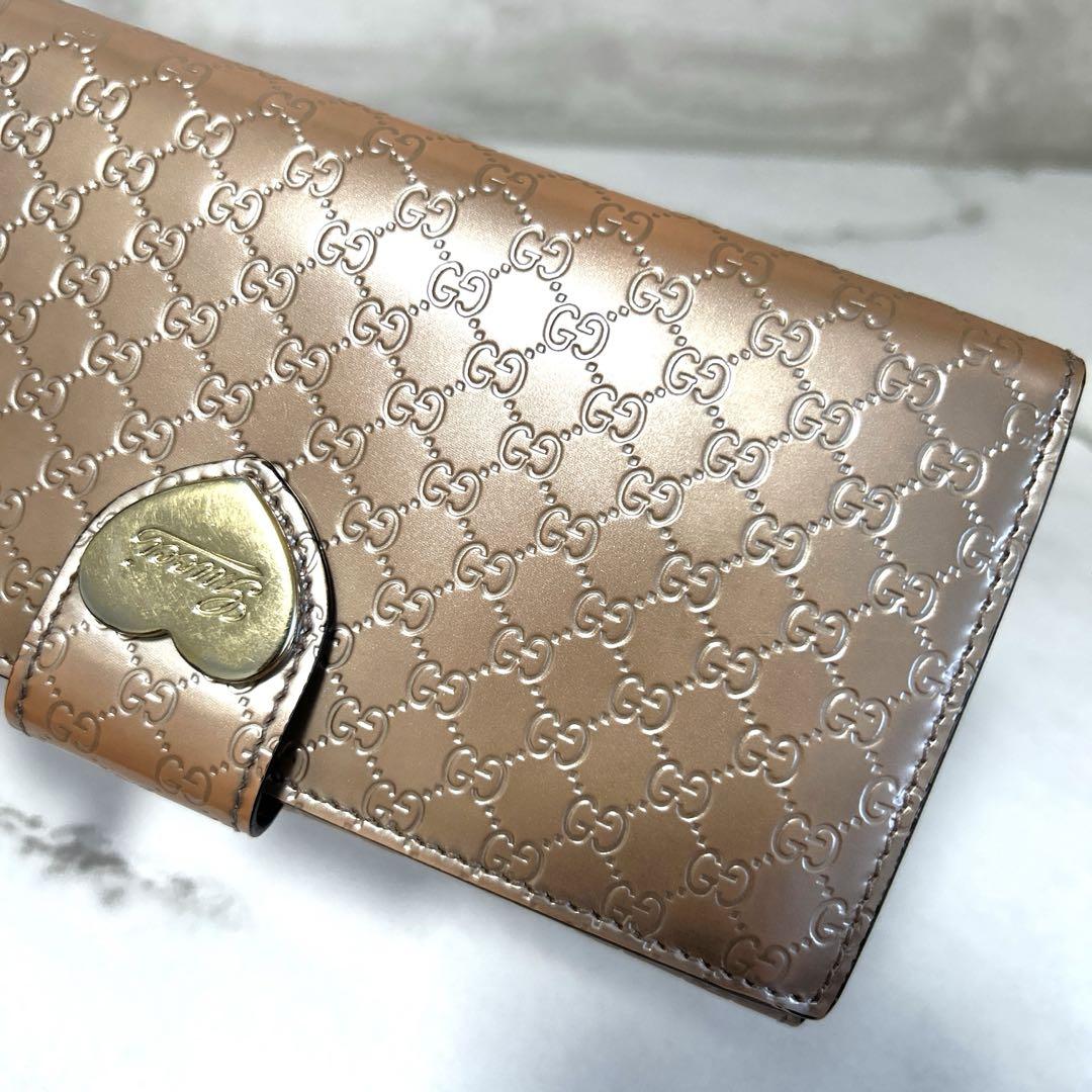 GUCCI グッチ マイクロ グッチシマ ハート コンチネンタル 長財布