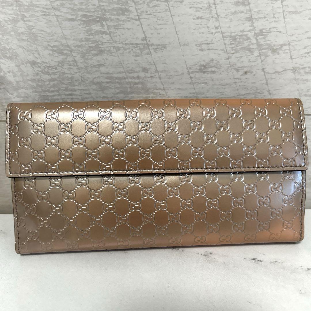 GUCCI グッチ マイクロ グッチシマ ハート コンチネンタル 長財布