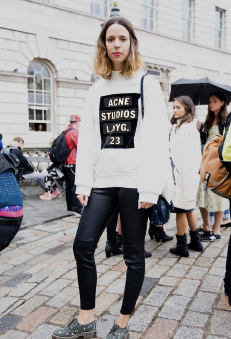 ACNE STUDIOS L.NYG.23 スウェット ロゴ ホワイト ベロア