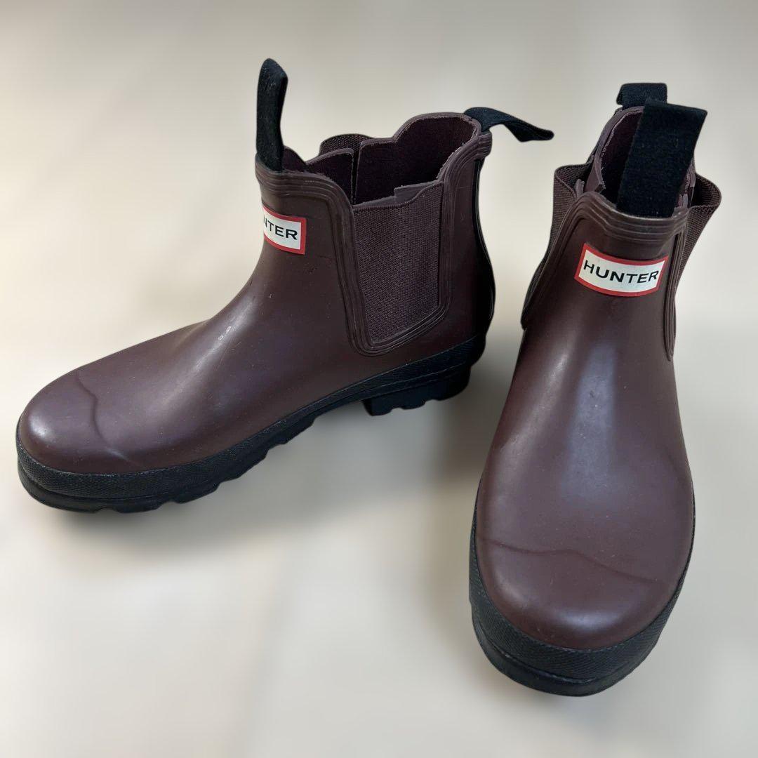 【HUNTER 】ハンター ミドルカットレインシューズ 赤茶色 26.5cm