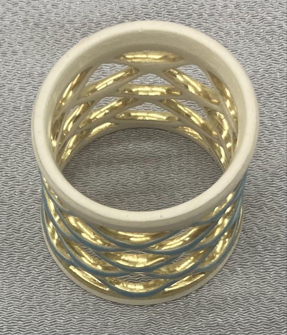 人気メーカー・ブランド B434b「金彩青海波透 蓋置」手塚充造 茶道具 京焼 共布共箱 工芸品
