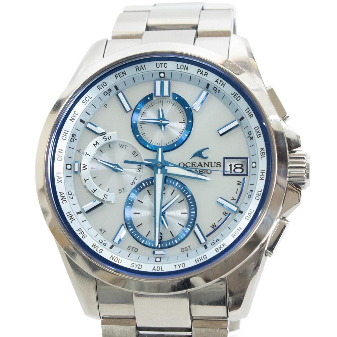 CASIO カシオ 腕時計 メンズ 美品 オシアナス OCW-T2600 水色