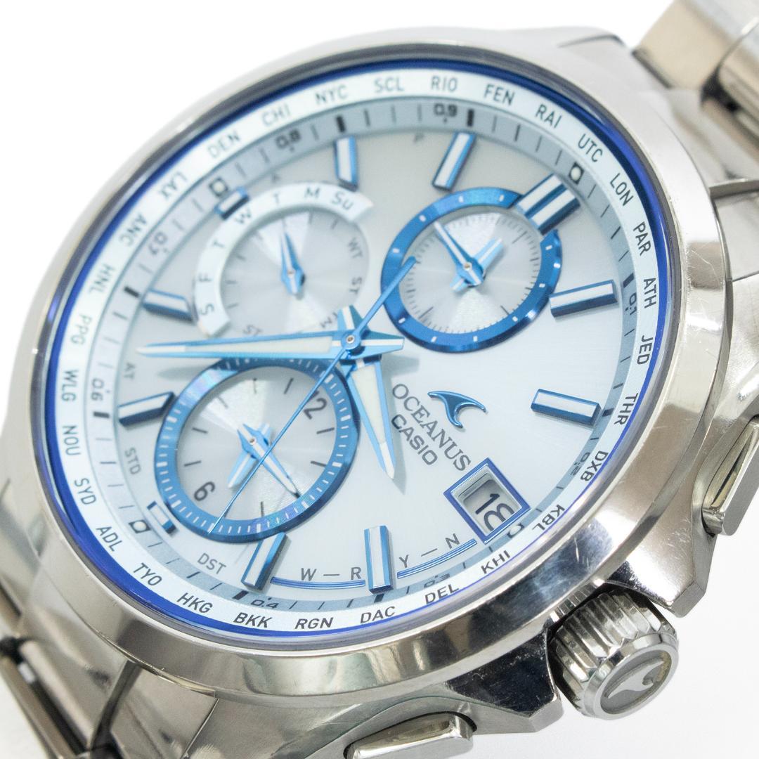 CASIO カシオ 腕時計 メンズ 美品 オシアナス OCW-T2600 水色