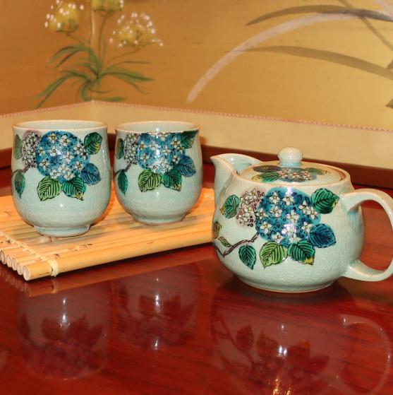九谷焼　茶器セット　（急須、組湯飲み）　紫陽花 GIFT対応可 5,504円
