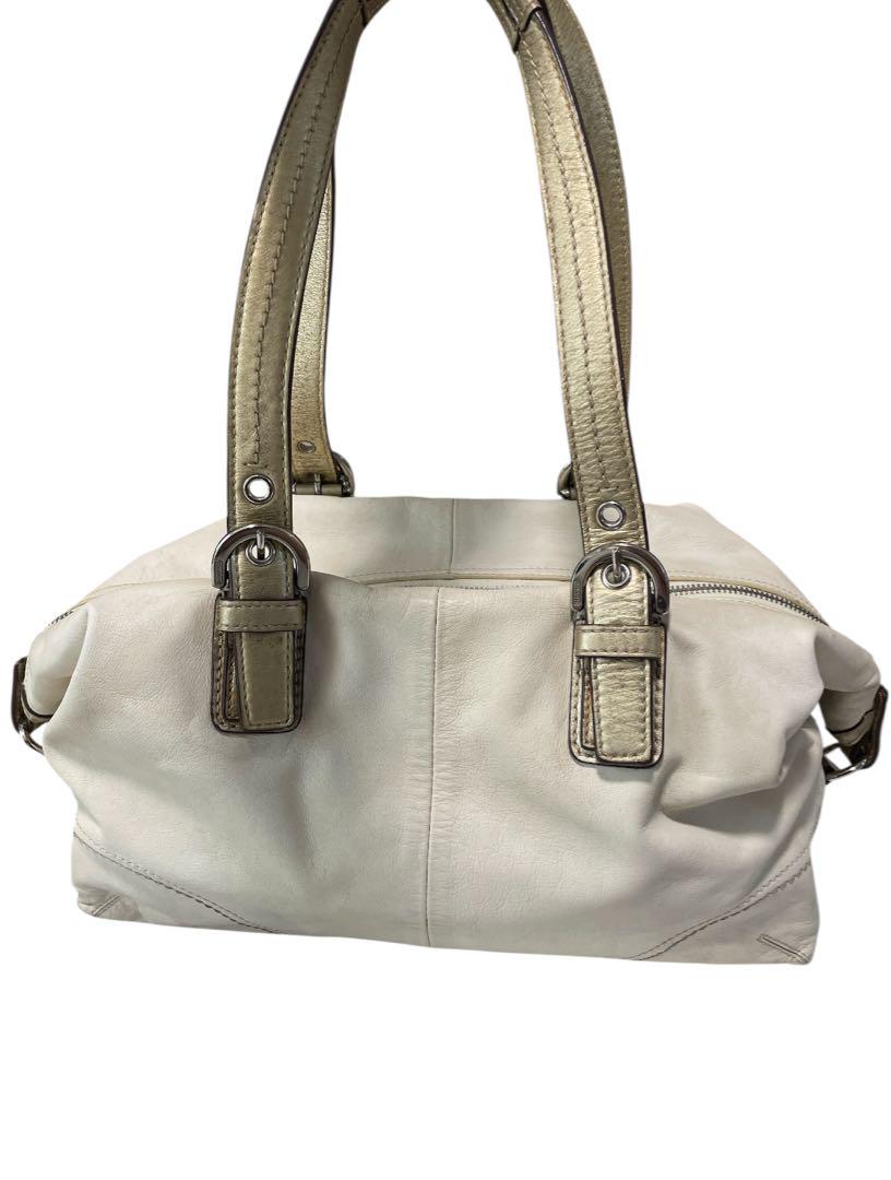 COACH ホワイト レザー ハンドバッグ COACH(コーチ) / ハンドバッグ_オールレザー/レザー/WHT | 中古