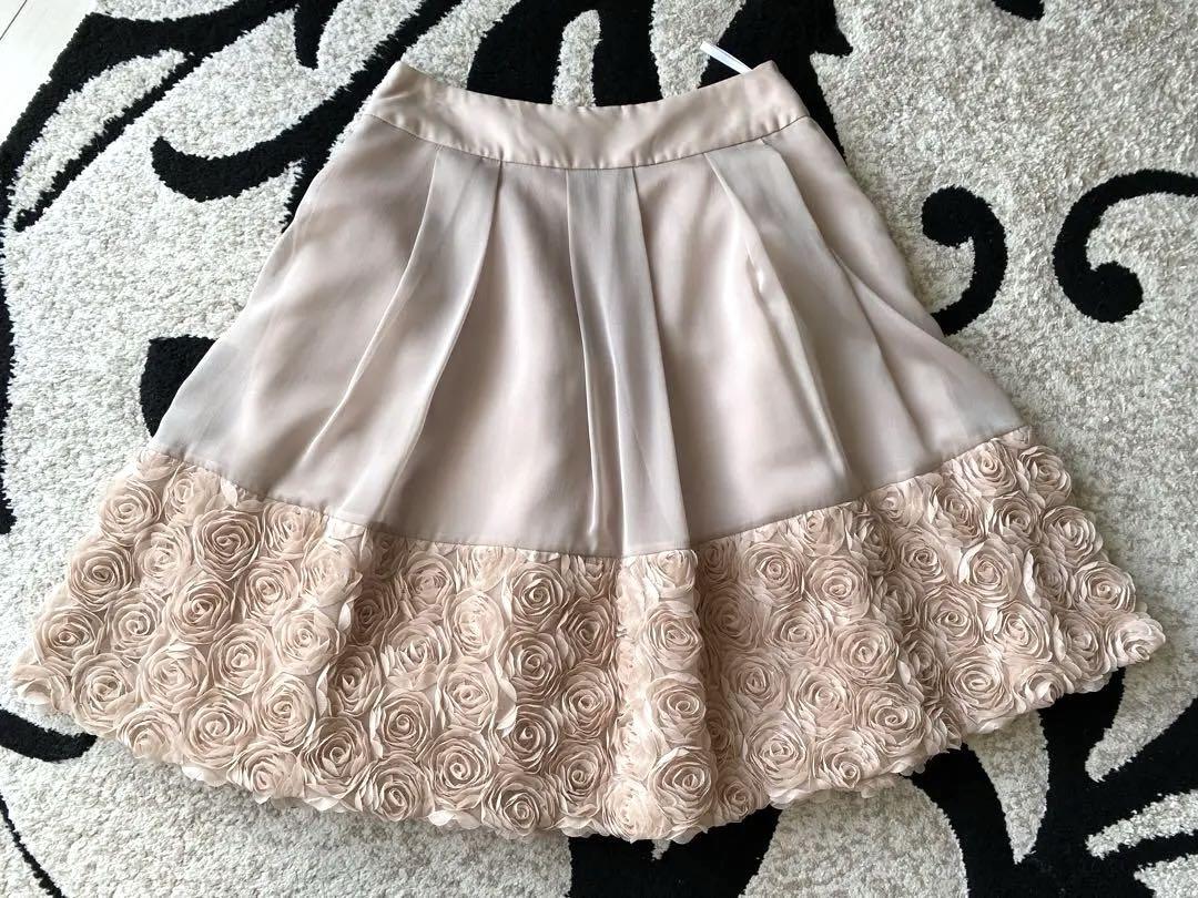 エムズグレイシー☆薔薇レース☆フレアースカート☆美品☆38