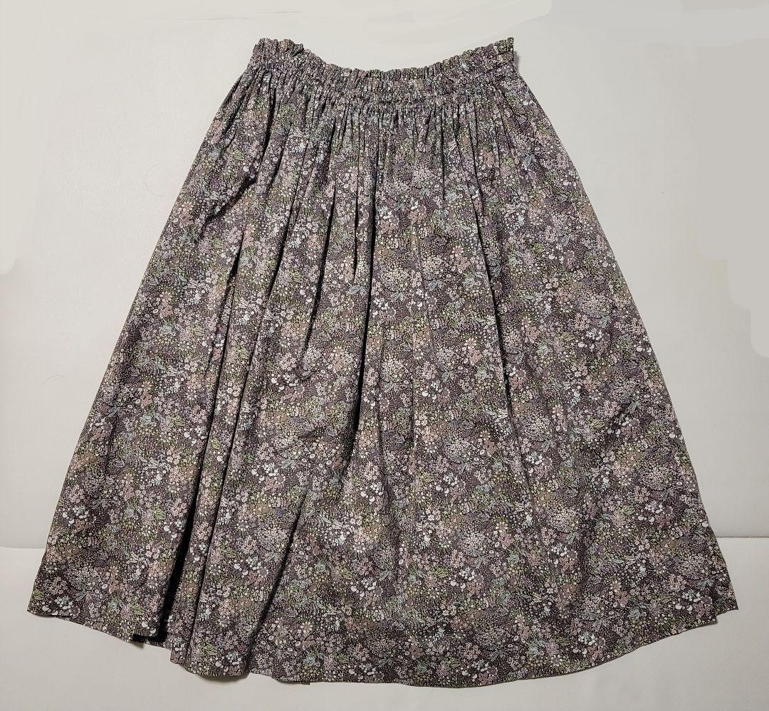 ハンドメイド リバティ生地使用 ギャザースカート エルダーベリー