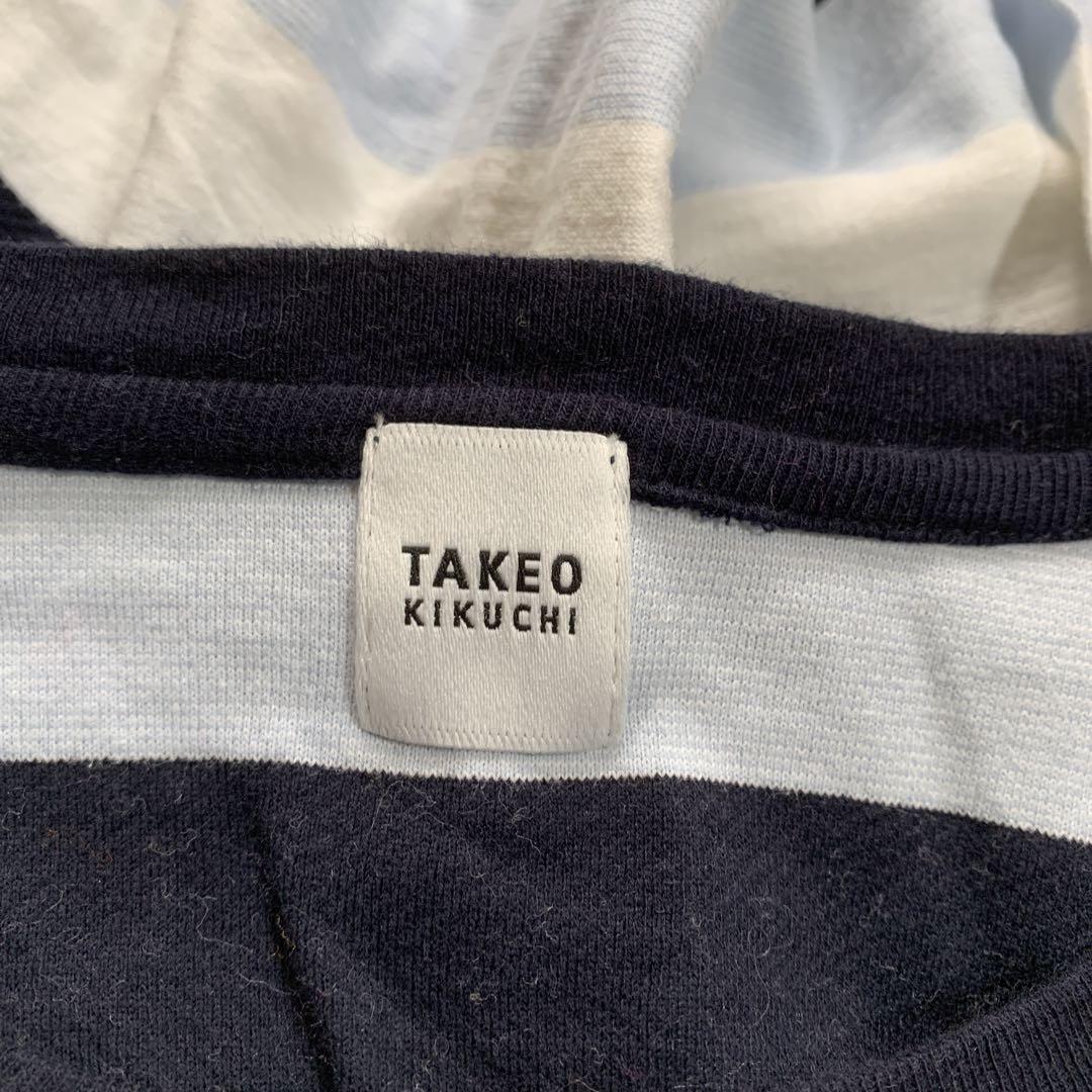 【TAKEO KIKUCHI】(2)ボーダー ニット ロング Tシャツ