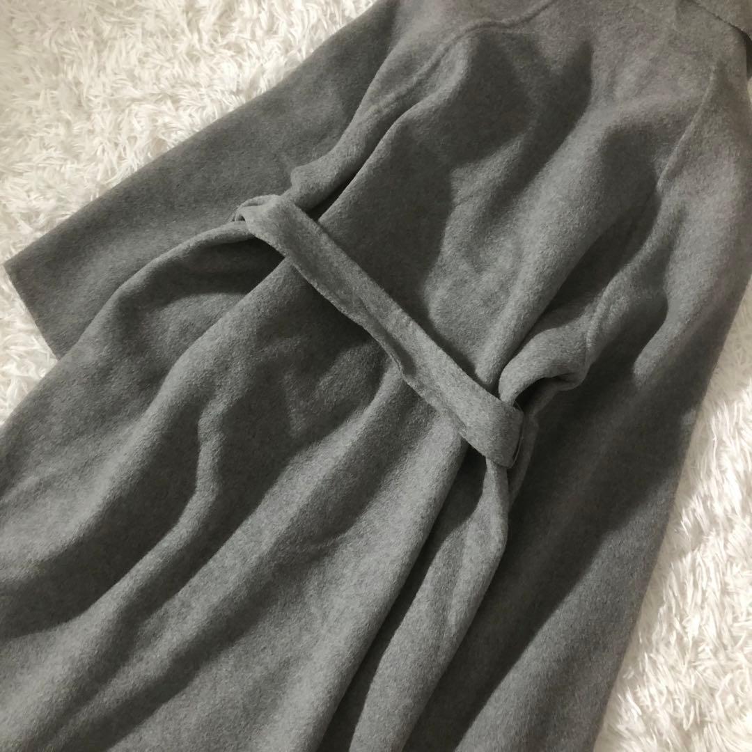 極美品 スピックアンドスパン ショールカラーリバーコート ロング ベルト 極美品 スピックアンドスパン ショールカラーリバーコート ロング ベルト