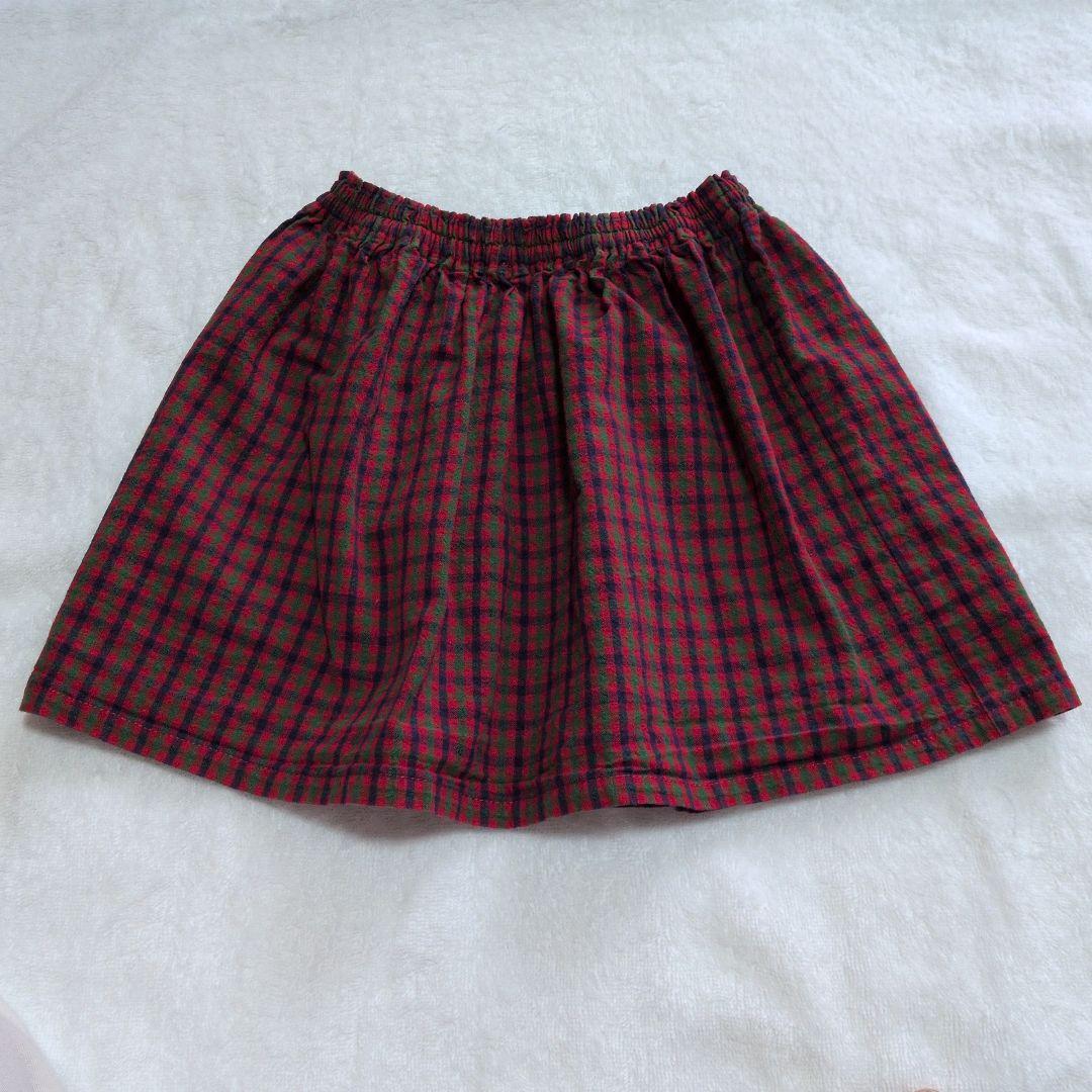 ファミリア チェックギャザースカート 80〜130㎝ ベビー服 STAR