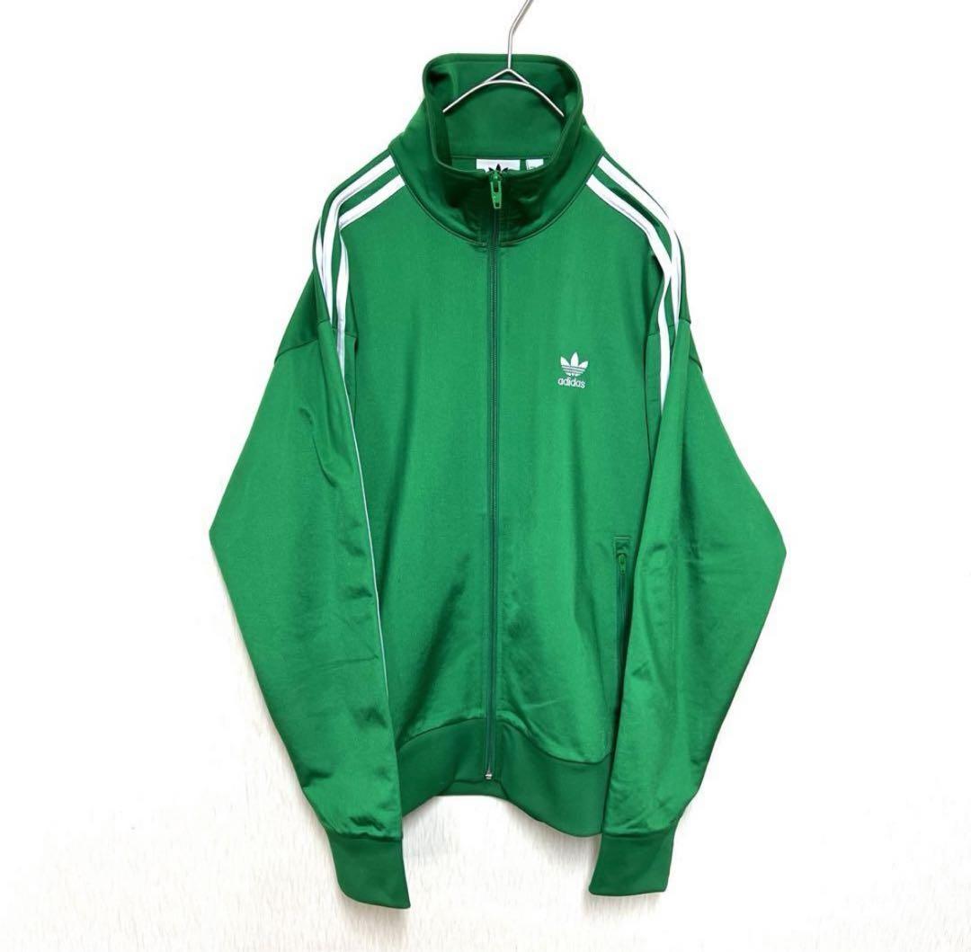 【人気カラー】美品 adidasファイヤーバードトラックジャケット 緑 白 古着