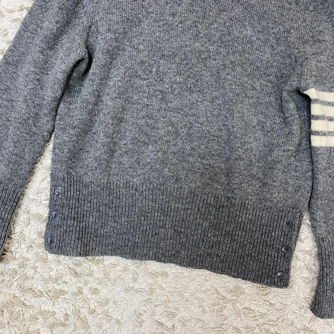 トムブラウンニューヨーク 4bar 長袖ニット セーター ウール グレー 5 トムブラウンニューヨーク 4bar 長袖ニット セーター ウール グレー 5