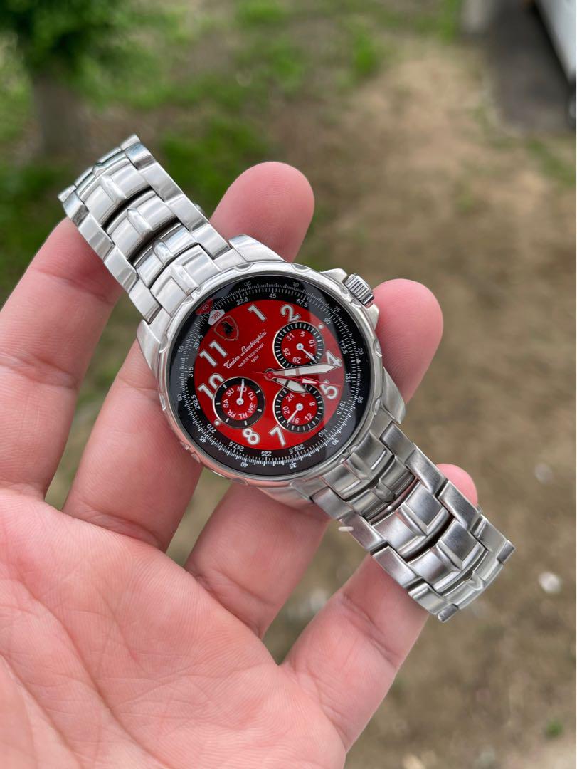 Tonino Lamborghini ステンレススチール 赤文字盤 時計