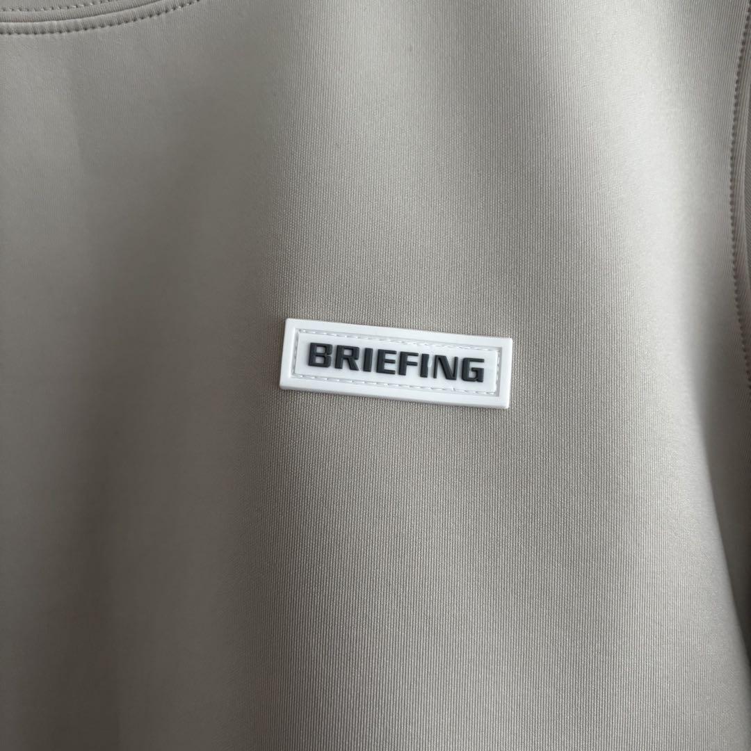 美品】ブリーフィング 3D LOGO CREW NECK Mサイズ ベージュ ゴルフ