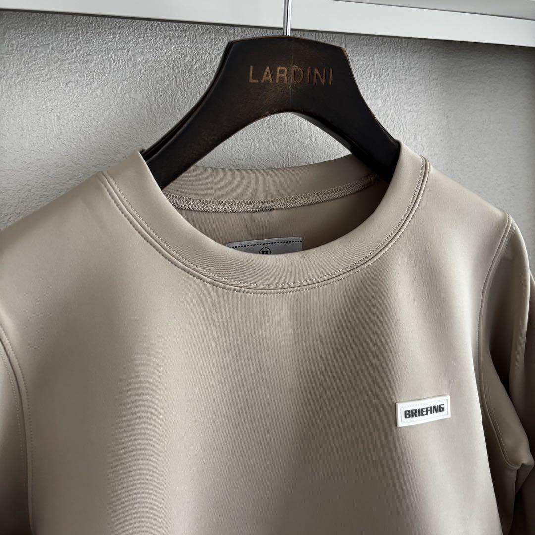 【美品】ブリーフィング 3D LOGO CREW NECK Mサイズ　ベージュ 美品】ブリーフィング 3D LOGO CREW NECK Mサイズ ベージュ