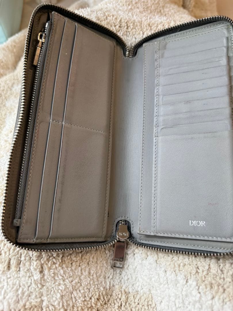 DIOR ディオール 長財布 CDダイアモンド ラウンドファスナー メンズ財布