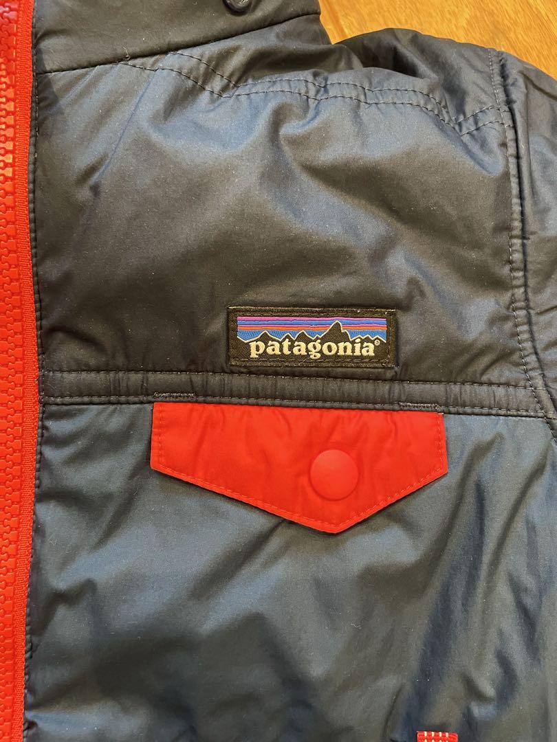 patagonia フード付きダウン ネイビー リバーシブル5T