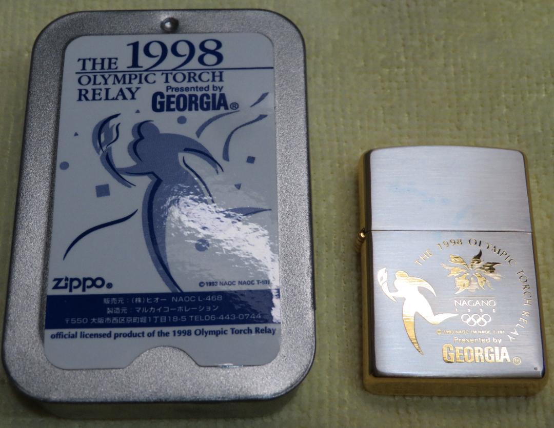 ジッポー　1998長野オリンピックトーチリレー　ジョージア　未使用　専用缶入り