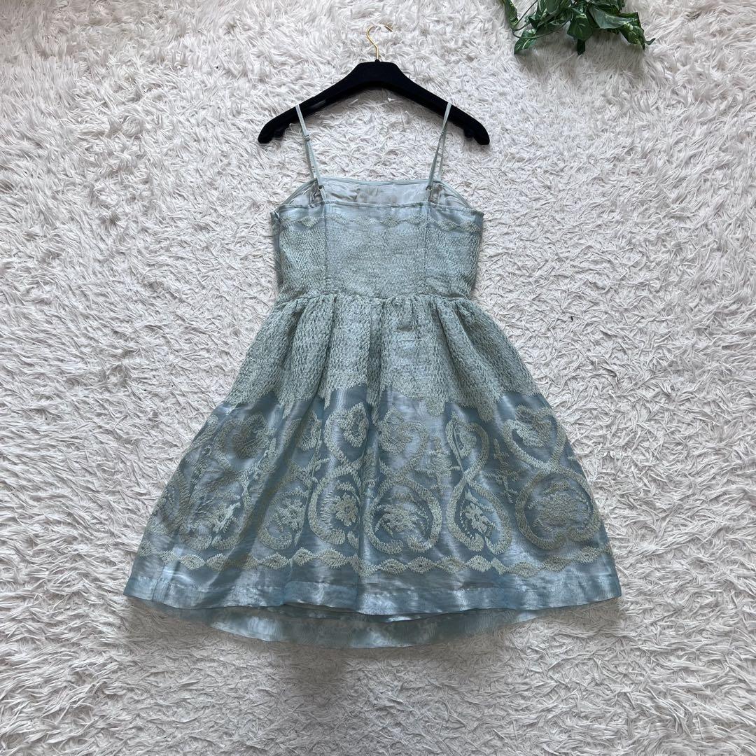 希少デザイン ブルマリン ブルーガール キャミワンピース 刺繍 イタリア製