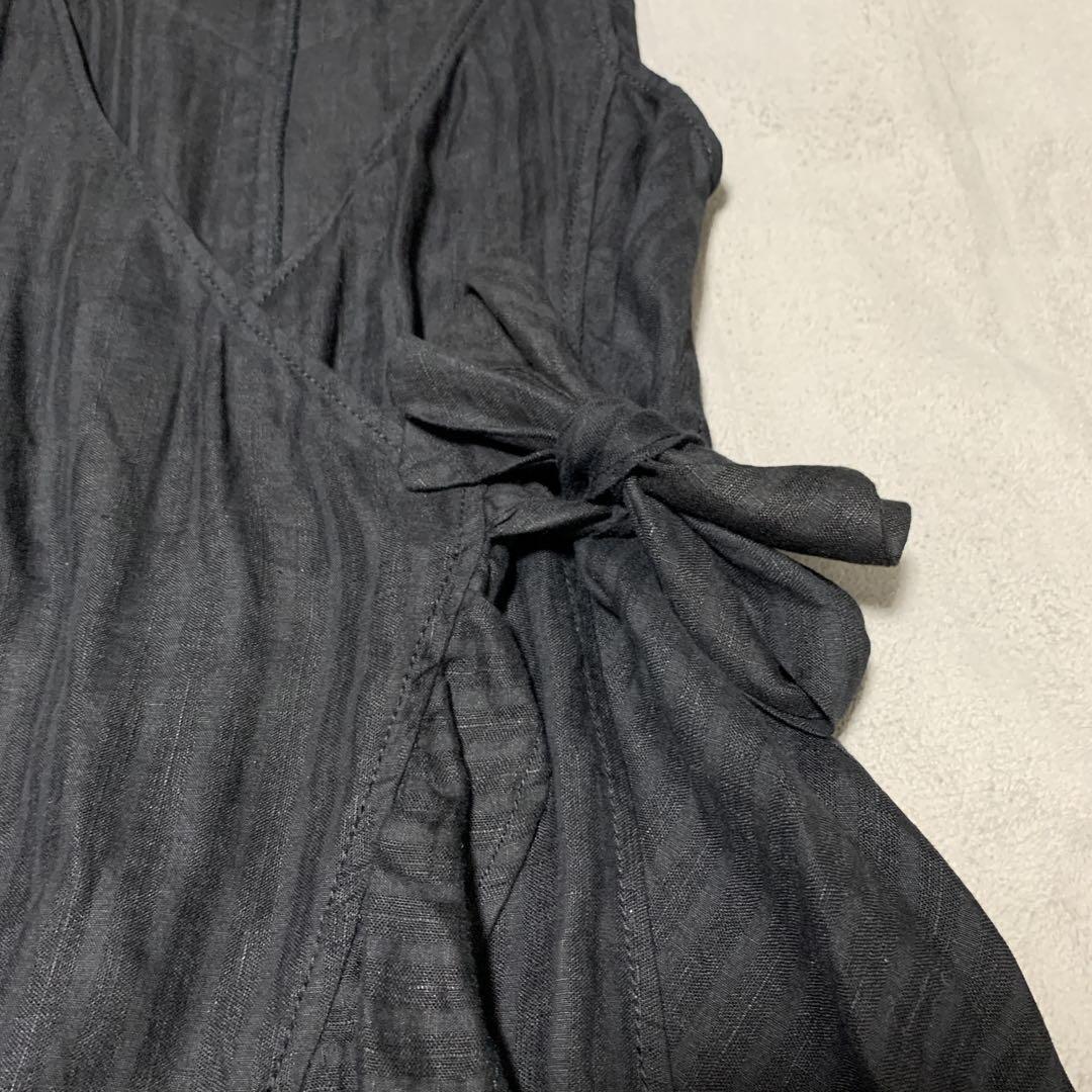 ☆可愛い☆MAX MARA ラップワンピース　ロング　フリル　リネン100%