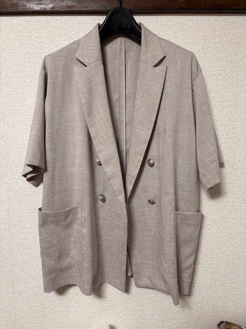 あゆ　【美品】アバハウス　リネンライク半袖ジャケット