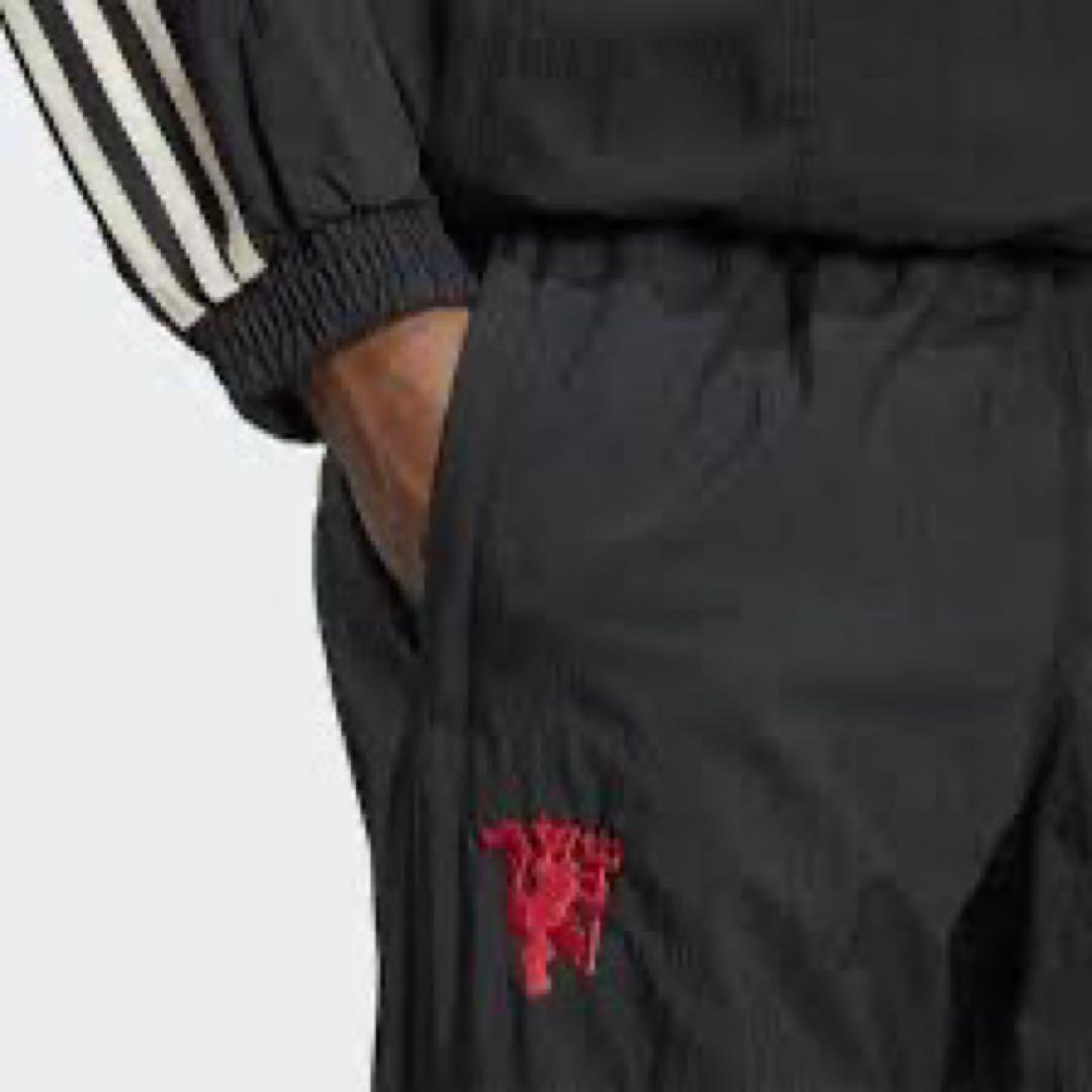 adidas マンチェスターユナイテッド　トラックパンツ　ナイロン　黒