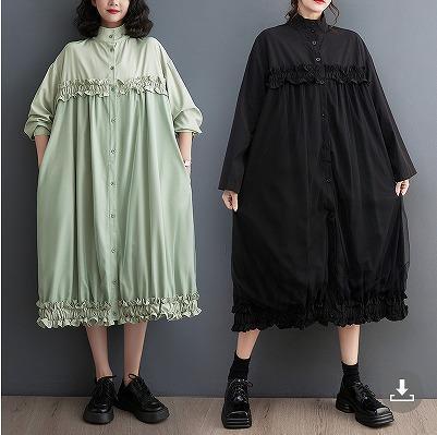 【大きいサイズ】 レディース ワンピース　ハイネック　春 秋冬 新品 長袖