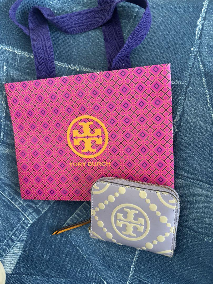 Tory Burch tモノグラム紫 コインケース・小銭入れ ショッパー