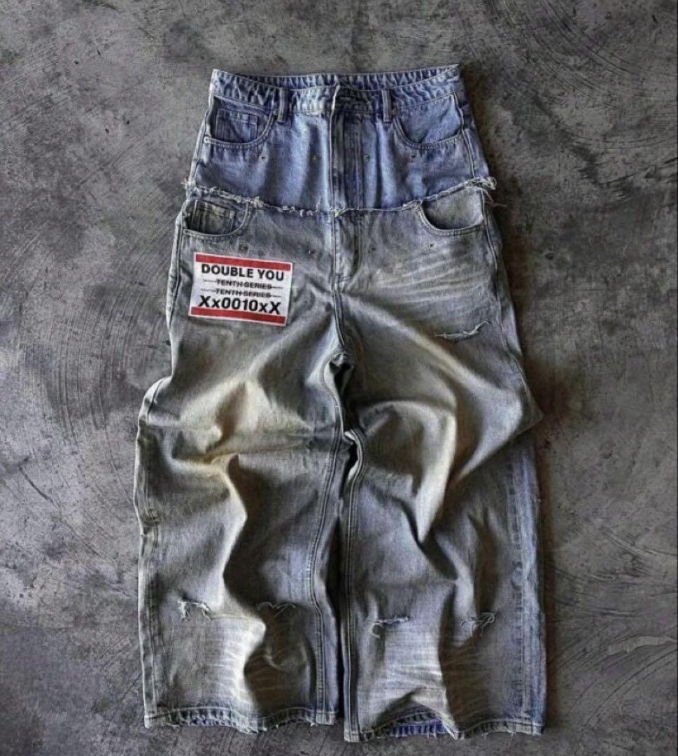layered washed baggy denim jaded london - メルカリ