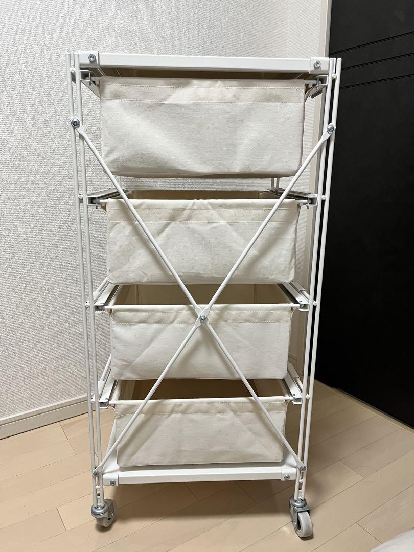 無印良品　スチールユニットシェルフ帆布バスケット　幅42cm
