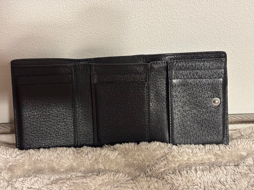グッチ GUCCI ダブルGウォレット 三つ折り財布 レザー ブラック グッチ GUCCI ダブルGウォレット 三つ折り財布 レザー ブラック