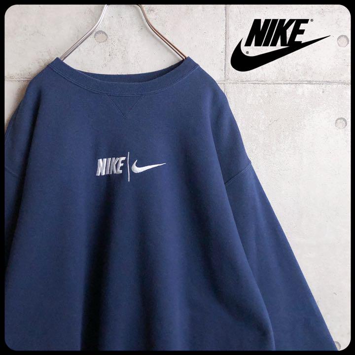 XL(LL)人気ブランドの新作ナイキNIKE刺繍ロゴオールドスウェットビッグ