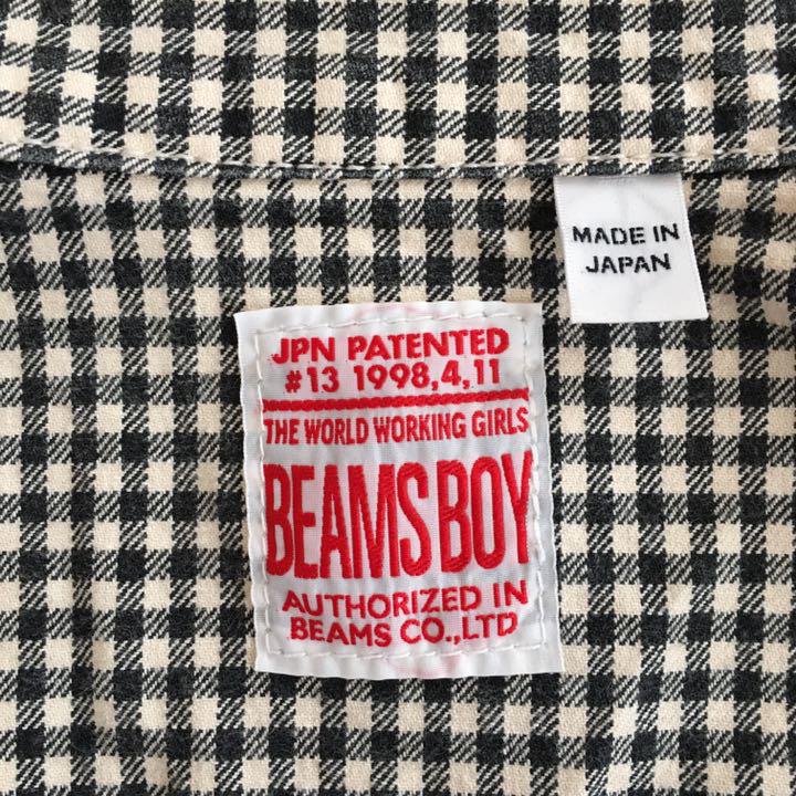 BEAMS BOY（ビームス ボーイ）ジャケット チェック 生成り×黒 美