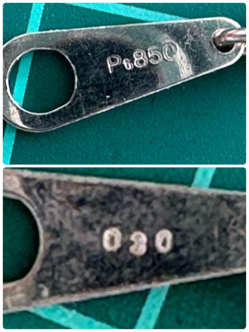 プラチナ850✨ダイヤステーション0.3ct✨ボールチェーン2連