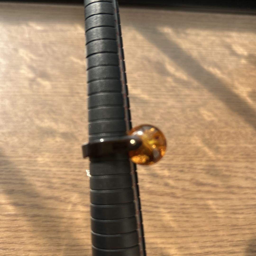 琥珀 鼈甲 リング 13号