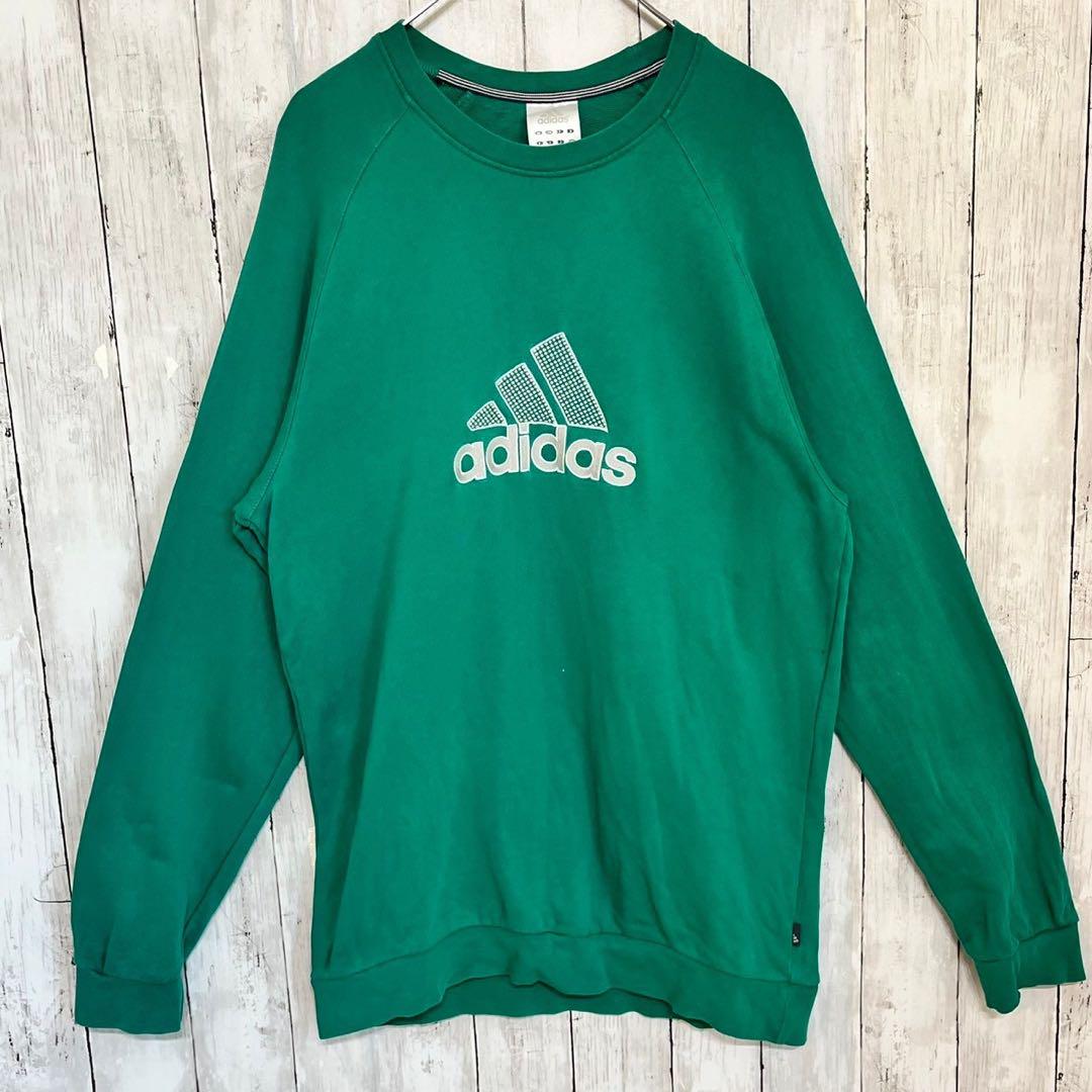 adidas アディダス スウェット 2XL センターロゴ 刺繍ロゴ 90s